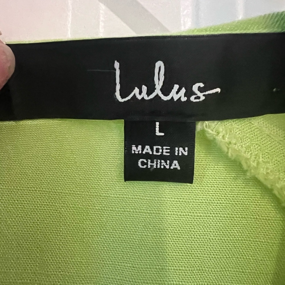 Lulus Lime Green Long Sleeve Cutout  Dress Size Large - Picture 7 of 12